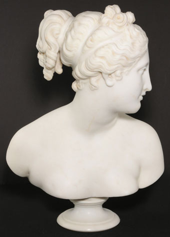 19th century marble bust of venus - after antonio canova