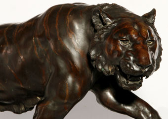 exceptional meiji period japanese bronze tiger