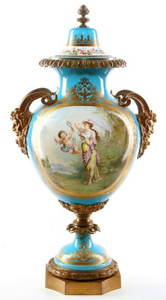good ormolu mounted sevres style vase signed bertren
