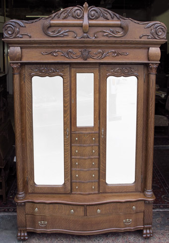 Karges Oak Armoire with Lingerie Drawers