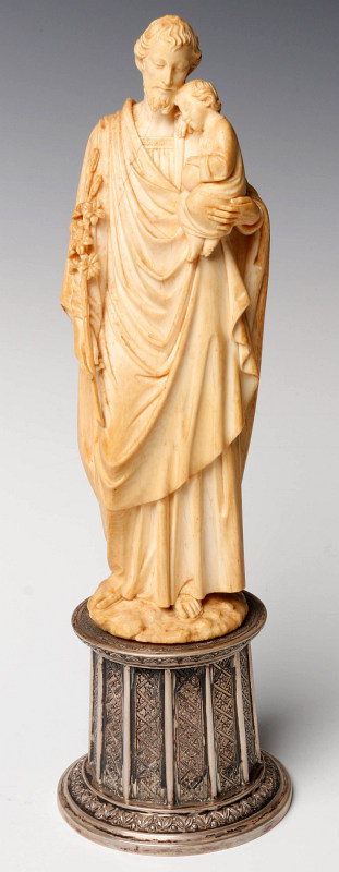 A 19th Century Continental Ivory Carving on Silver