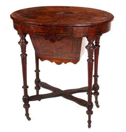An Inlaid Renaissance Revival Sewing Stand