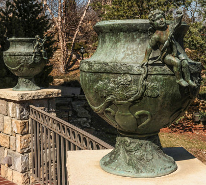 Pairs of Grand Bronze Garden Urns