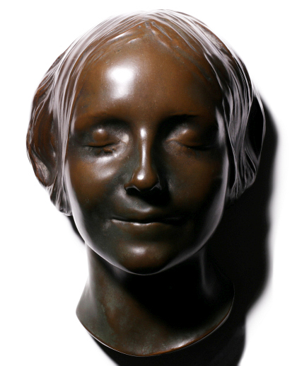 Bronze Death Mask of L'Inconnue de la Seine, Cast by Griffoul