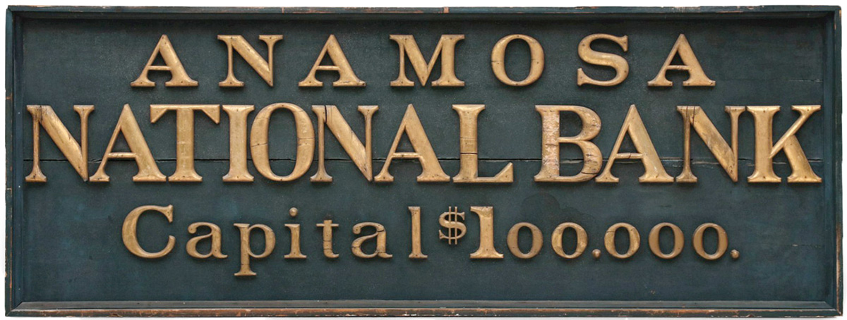 Large Sign with Gilded Wood Letters