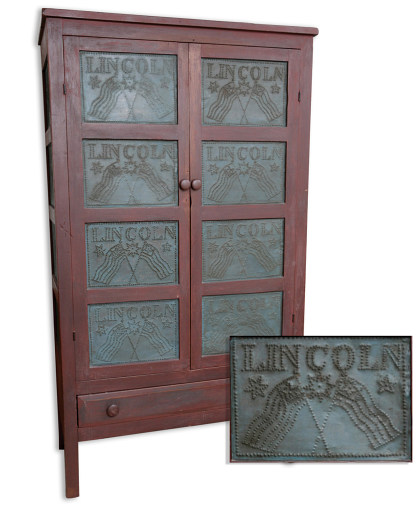 Rare Pie Safe with LINCOLN Tins