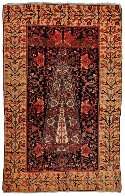 Important Antique Rugs, Bags and Carpets, Including this Exceptional Published Malayer Prayer Rug, Circa 1860