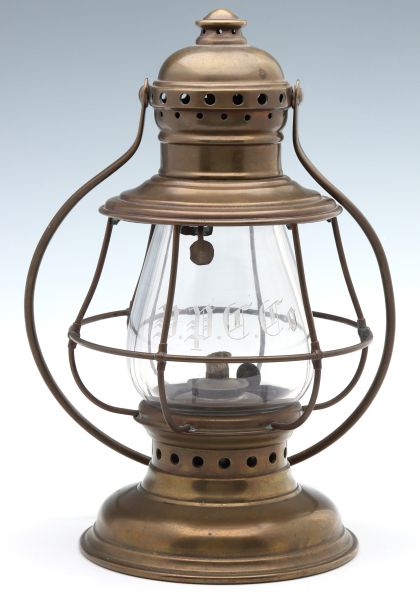 Pullman Palace Car Engraved Globe Brass Lantern