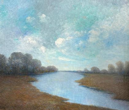 George Van Millet (1864‑1953), Large Oil on Canvas