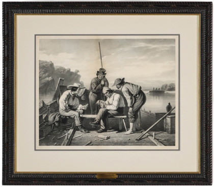 Rarely Seen George Caleb Bingham Engraving Titled 'In A Quandry'