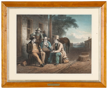 Rarely Seen George Caleb Bingham Lithograph Titled 'Canvassing For A Vote'