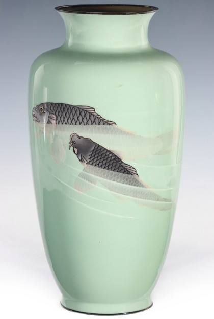 An Exceptional Meiji Japanese Enamel Vase