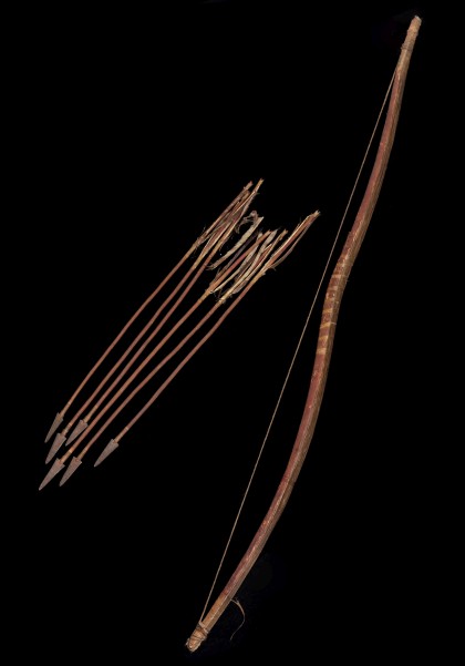 A 19th C. Plateau Sinew Backed Bow with Arrows
