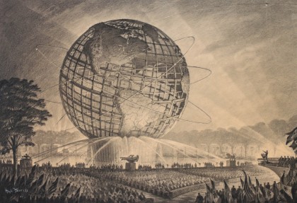 Hugh Ferriss (1889‑1962), Original Illustration, 1964 World's Fair Unisphere Ceremony