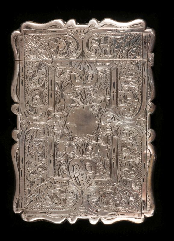 AN 1871 STERLING SILVER CALLING CARD CASE
