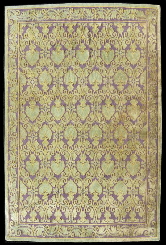 A STARK TYPE FRENCH STYLE SILK AND WOOL AREA RUG