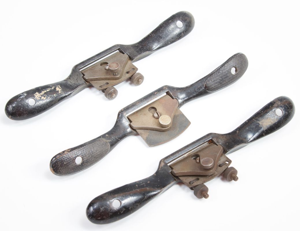 THREE STANLEY NO. 151 SPOKESHAVE DRAW KNIVES