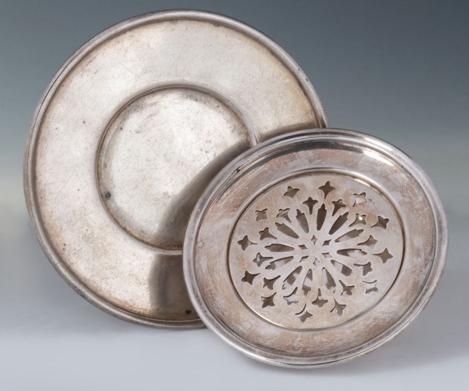 AT&SF SANTA FE RR SILVER PLATE BUTTER ICER & PLATE