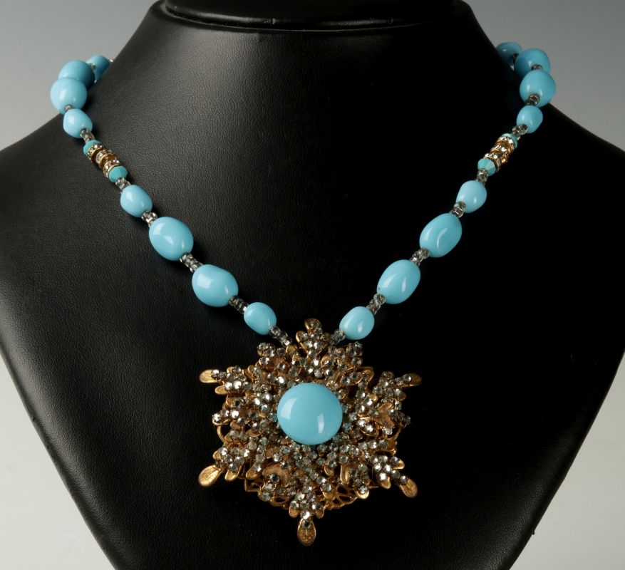 AN EARLY MIRIAM HASKELL PENDANT AND NECKLACE