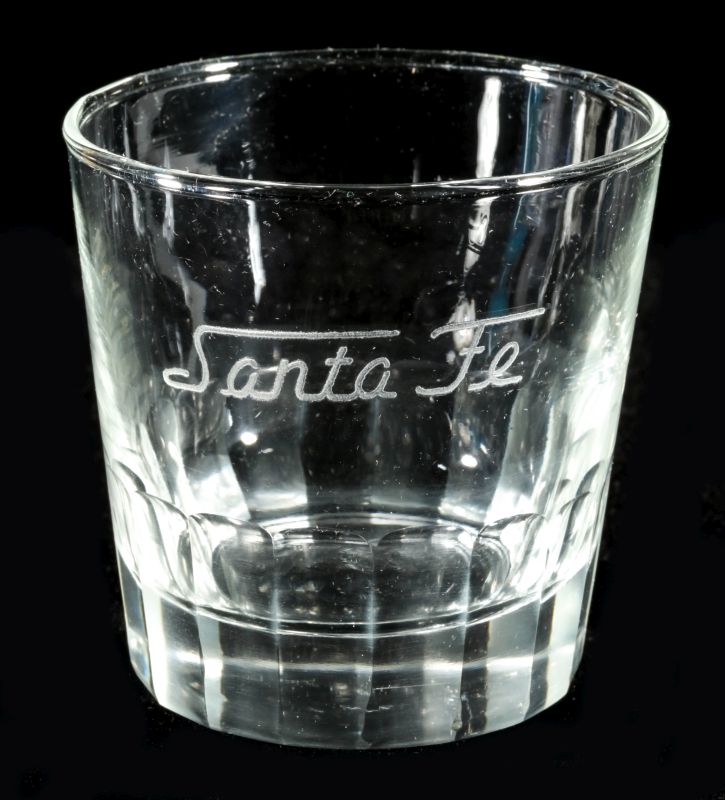 AT&SF SANTA FE RR FROSTED OLD FASHIONED TUMBLER