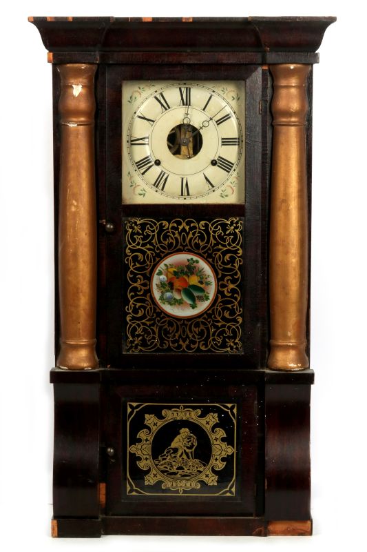 AN EARLY 19TH C. SETH THOMAS TRIPLE DECKER CLOCK