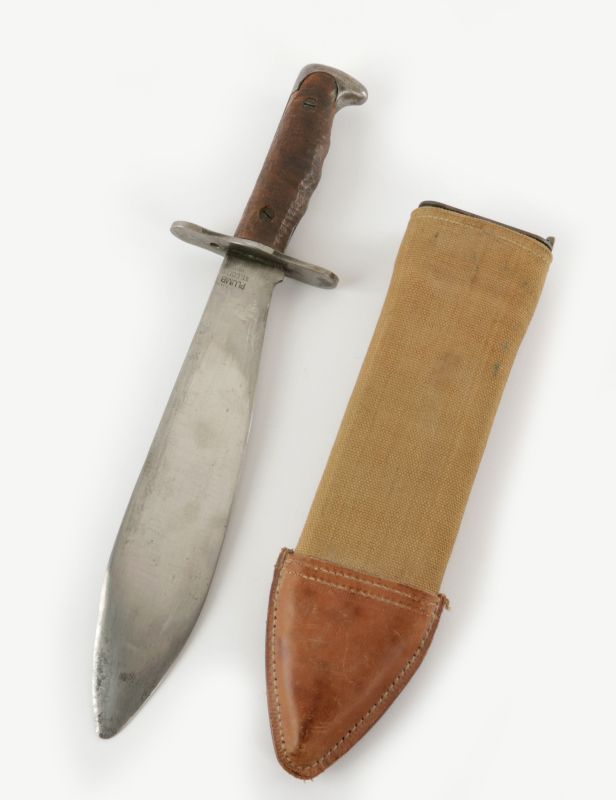 A US M1917 TRENCH BOLO KNIFE AND SCABBARD