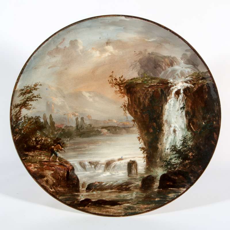 AN EMILE GALLE' DECORATED PLATE