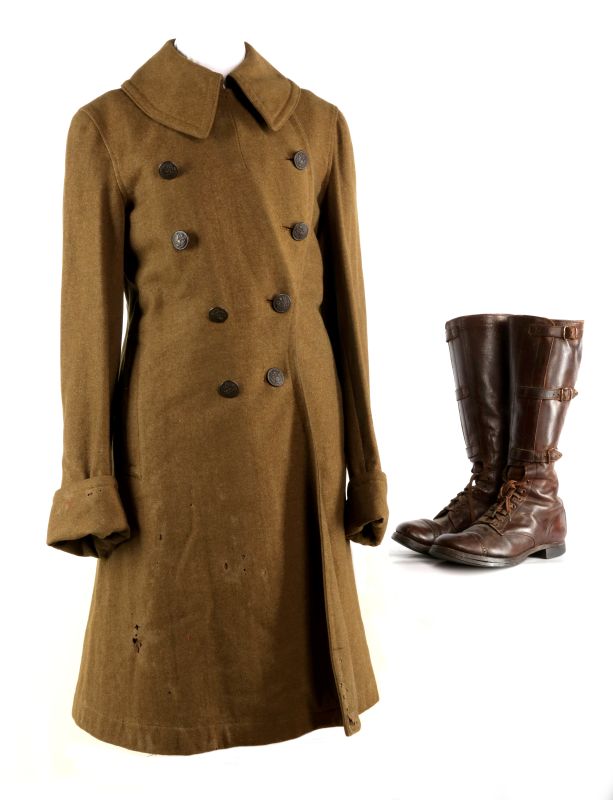 US WWI OVERCOAT AND OFFICER BOOTS