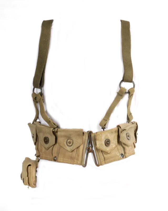 A WWI USMC AMMO BELT AND SUSPENDERS