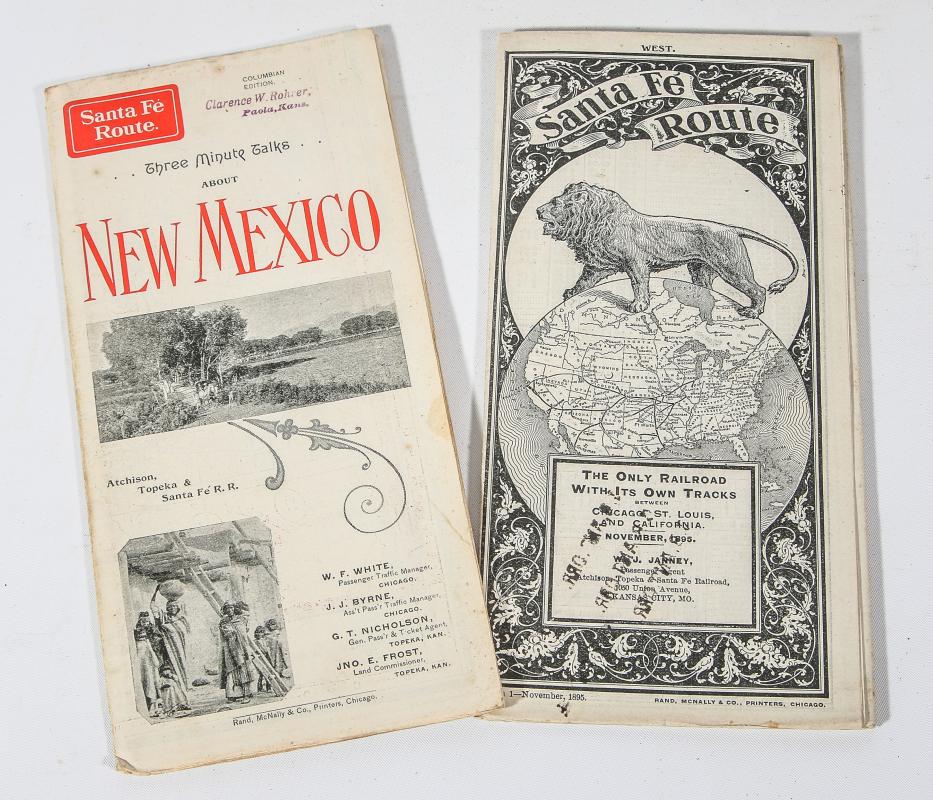 SANTA FE ROUTE TIME TABLE AND BROCHURE 1894 & 1895