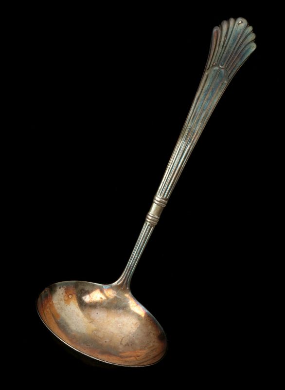 A 'CHURCHILL' SILVER PLATED LADLE FOR FRED HARVEY