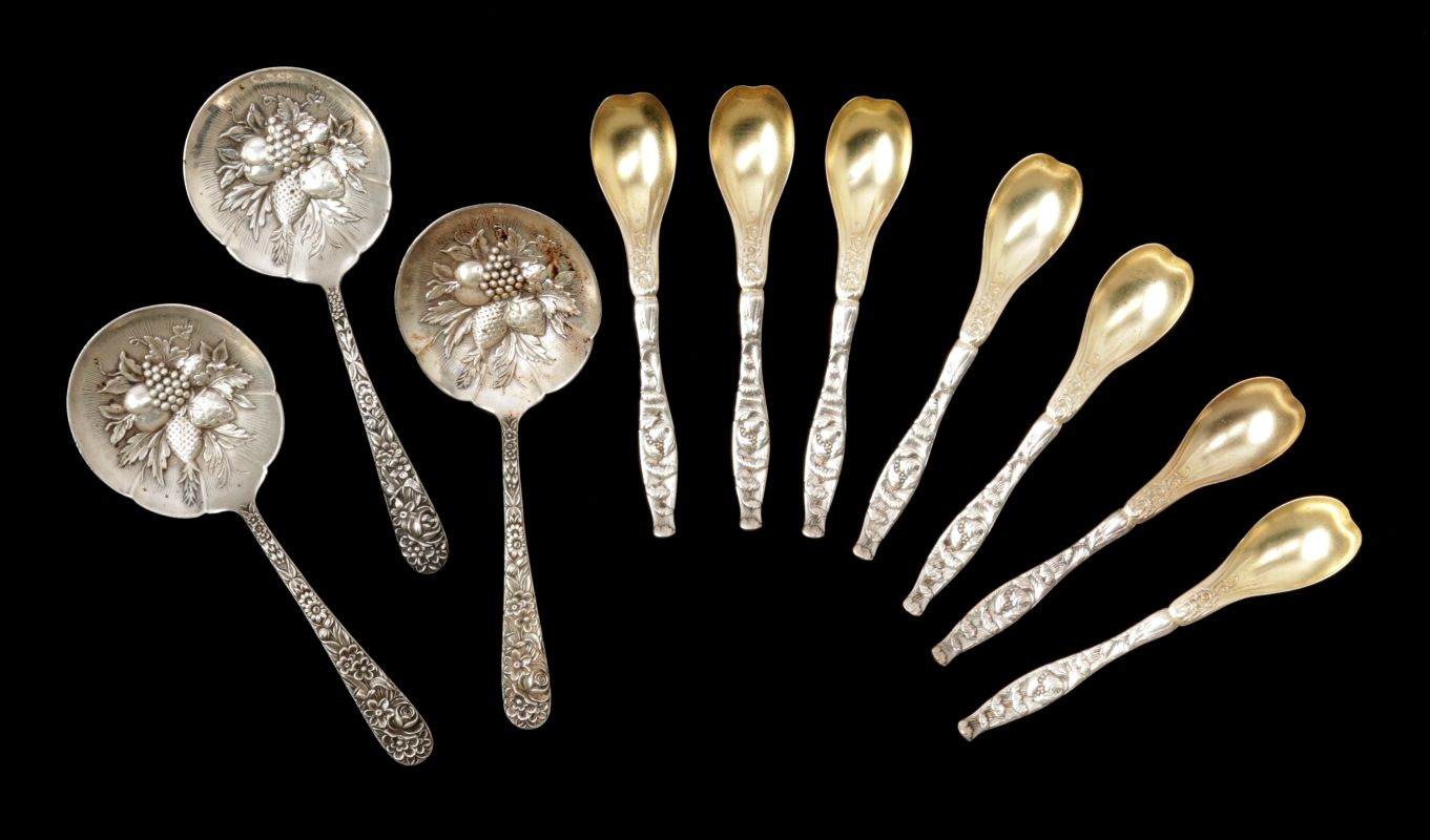 WHITING AND KIRK REPOUSSE PATTERN SPOONS