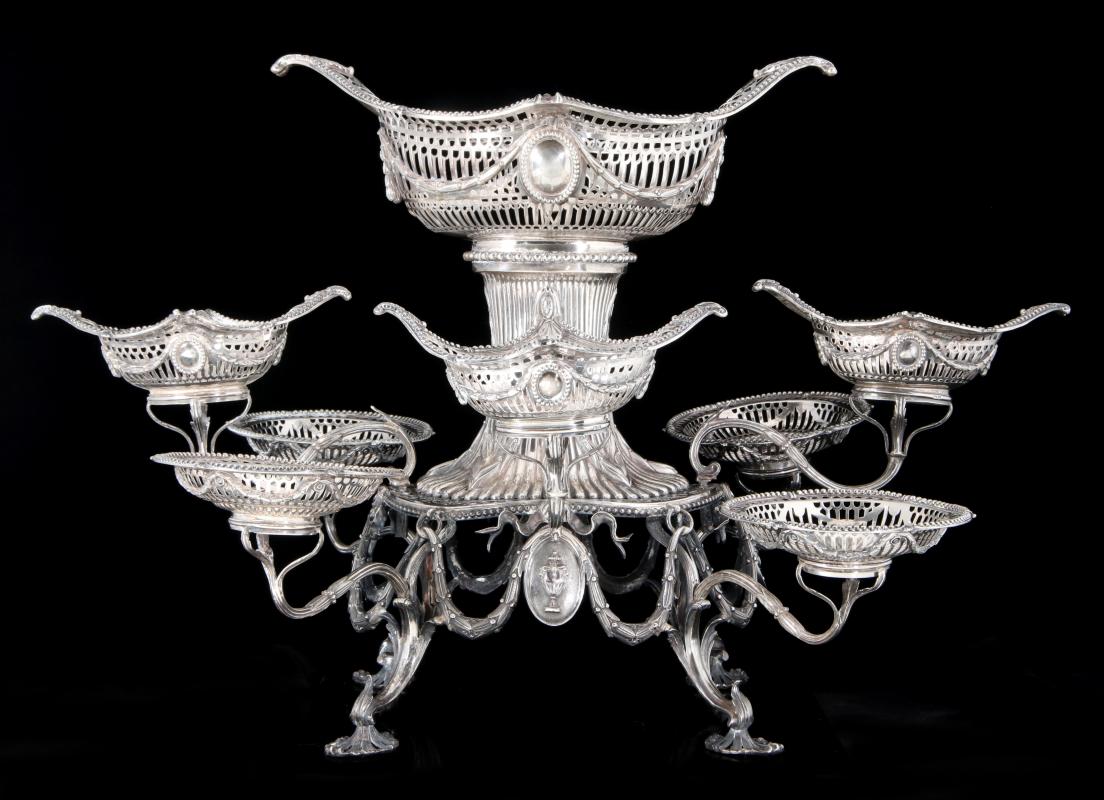 CHARLES HARRIS 1895 LONDON STERLING SILVER EPERGNE 