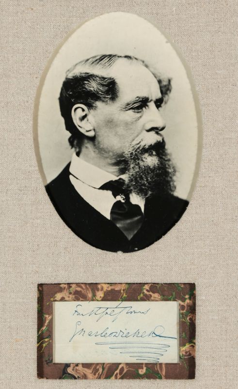 SIGNATURE AND IMAGE OF AUTHOR CHARLES DICKENS
