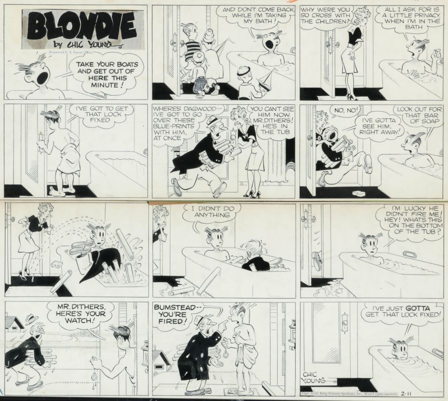 AN ORIGINAL CHIC YOUNG 'BLONDIE' 1945 SUNDAY COMIC