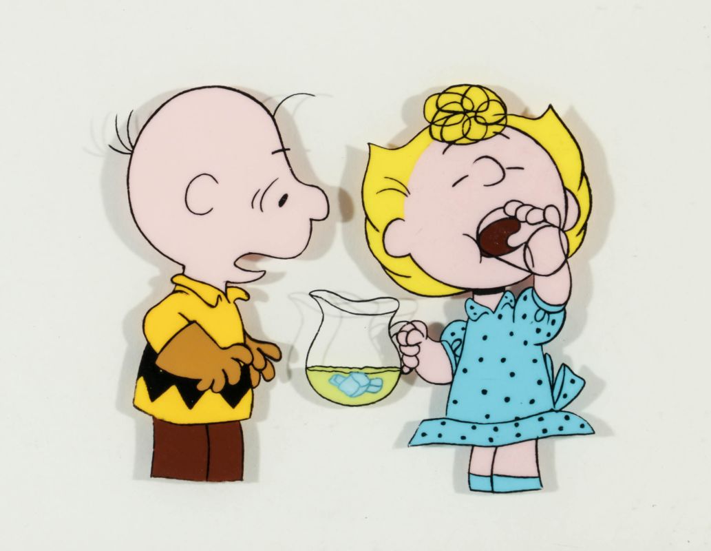 PEANUTS CHARLIE BROWN AND LUCY PRODUCTION CEL
