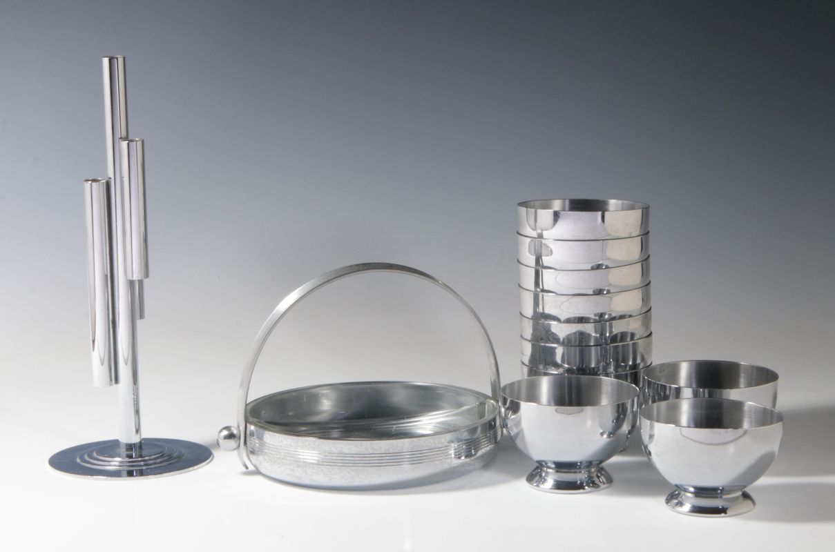 A COLLECTION OF CHASE ART DECO CHROME ITEMS