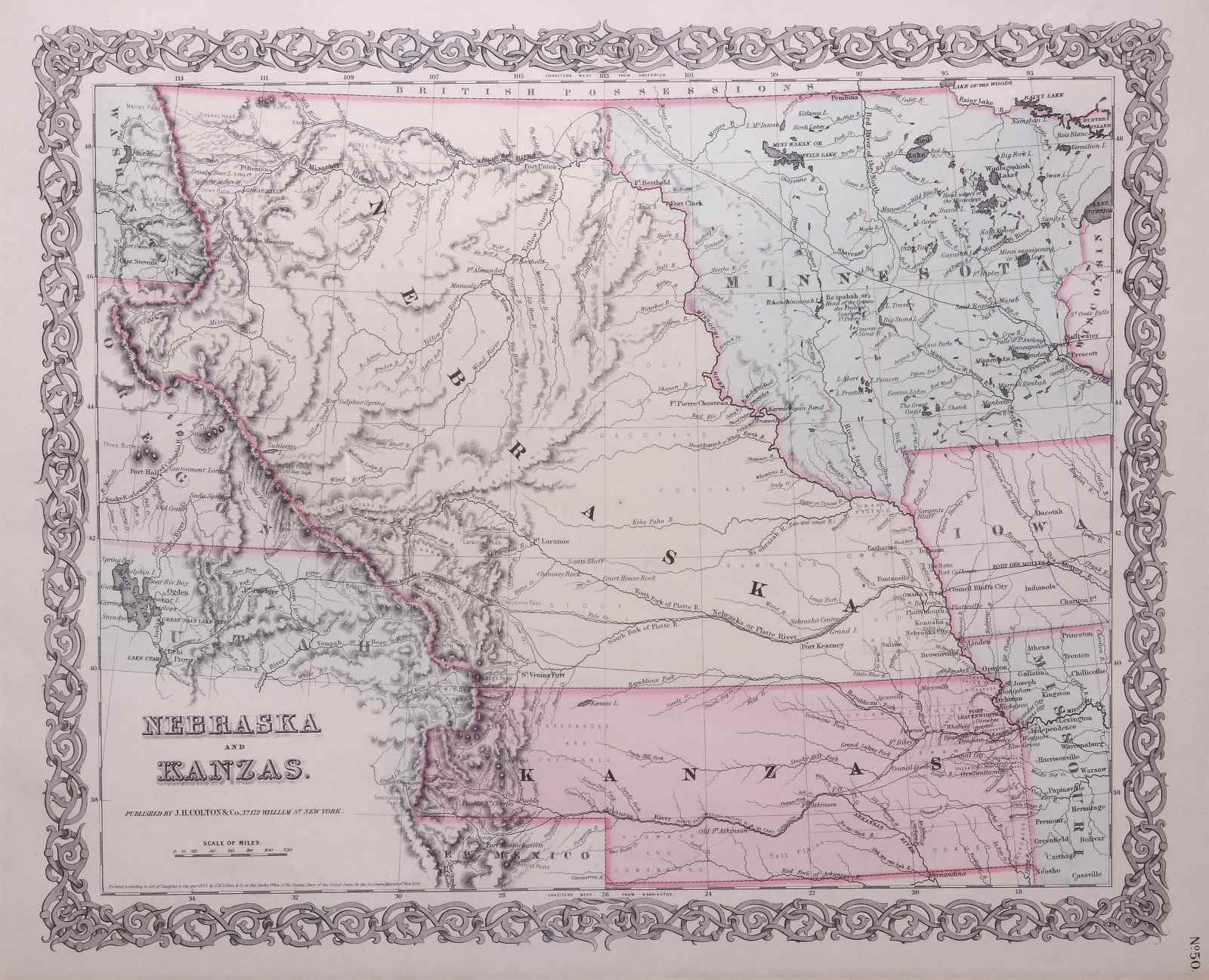 TWO MAPS: KANSAS/NEBRASKA 1855, ARIZONA/NEW MEXICO