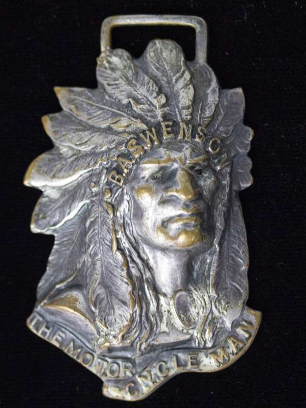 B.A. SWENSON INDIAN MOTORCYCLE MAN ADVERTISING FOB