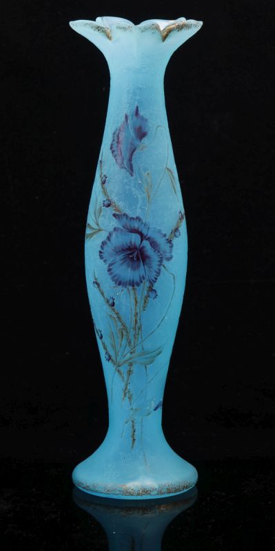 A FRENCH CAMEO GLASS VASE WITH ENAMELING 