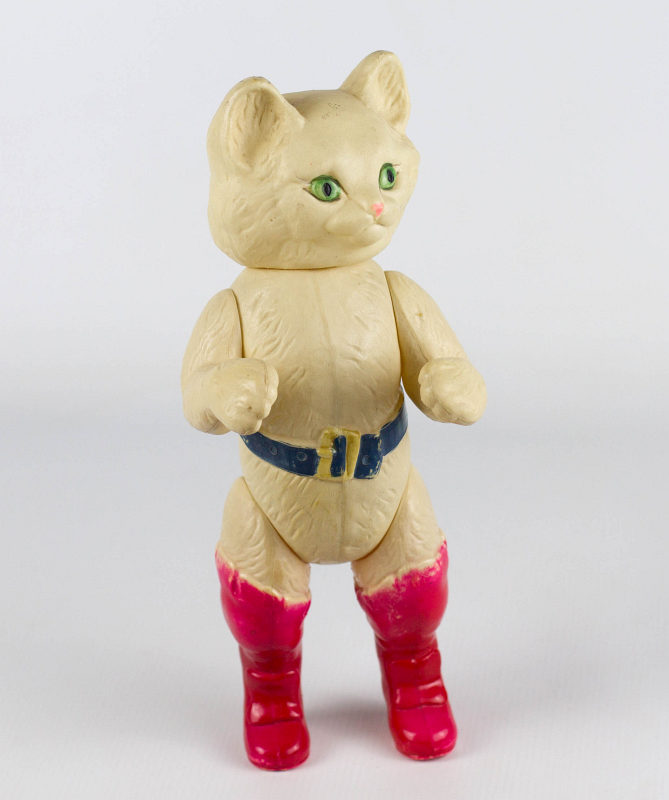 AN ARTICULATED CELLULOID PUSS IN BOOTS FIGURE