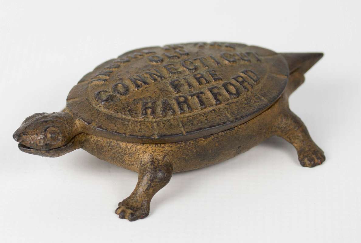 OLD CONN. FIRE INSURANCE ADVERTISING PAPERWEIGHT