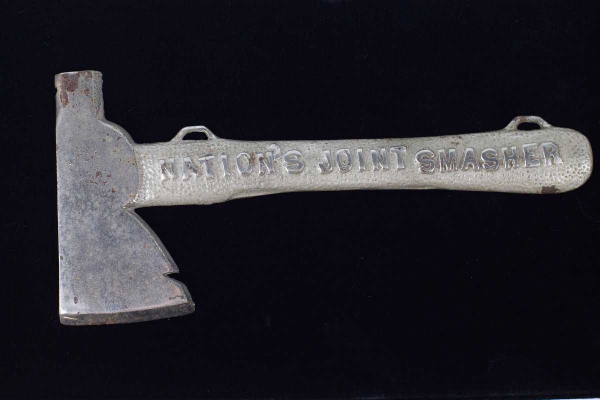 CARRIE NATION'S JOINT SMASHER CAST IRON HATCHET