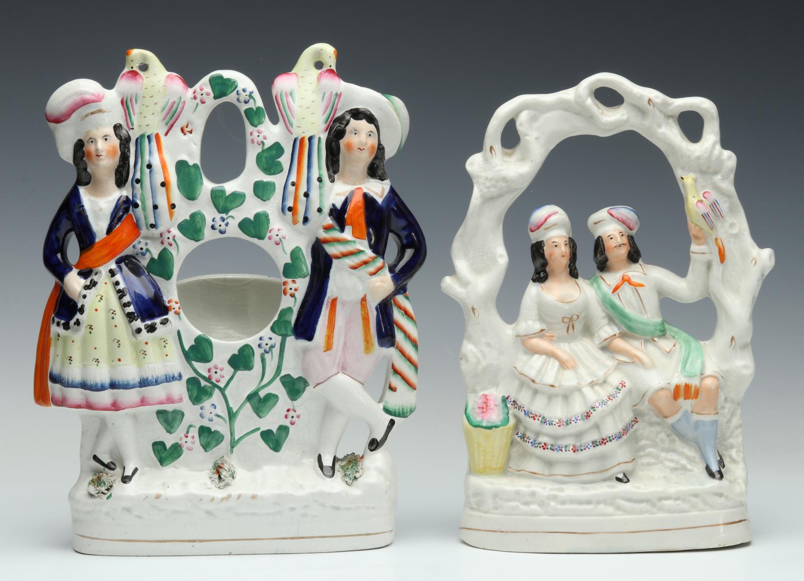 TWO 19TH CENTURY STAFFORDSHIRE POTTERY GROUPS