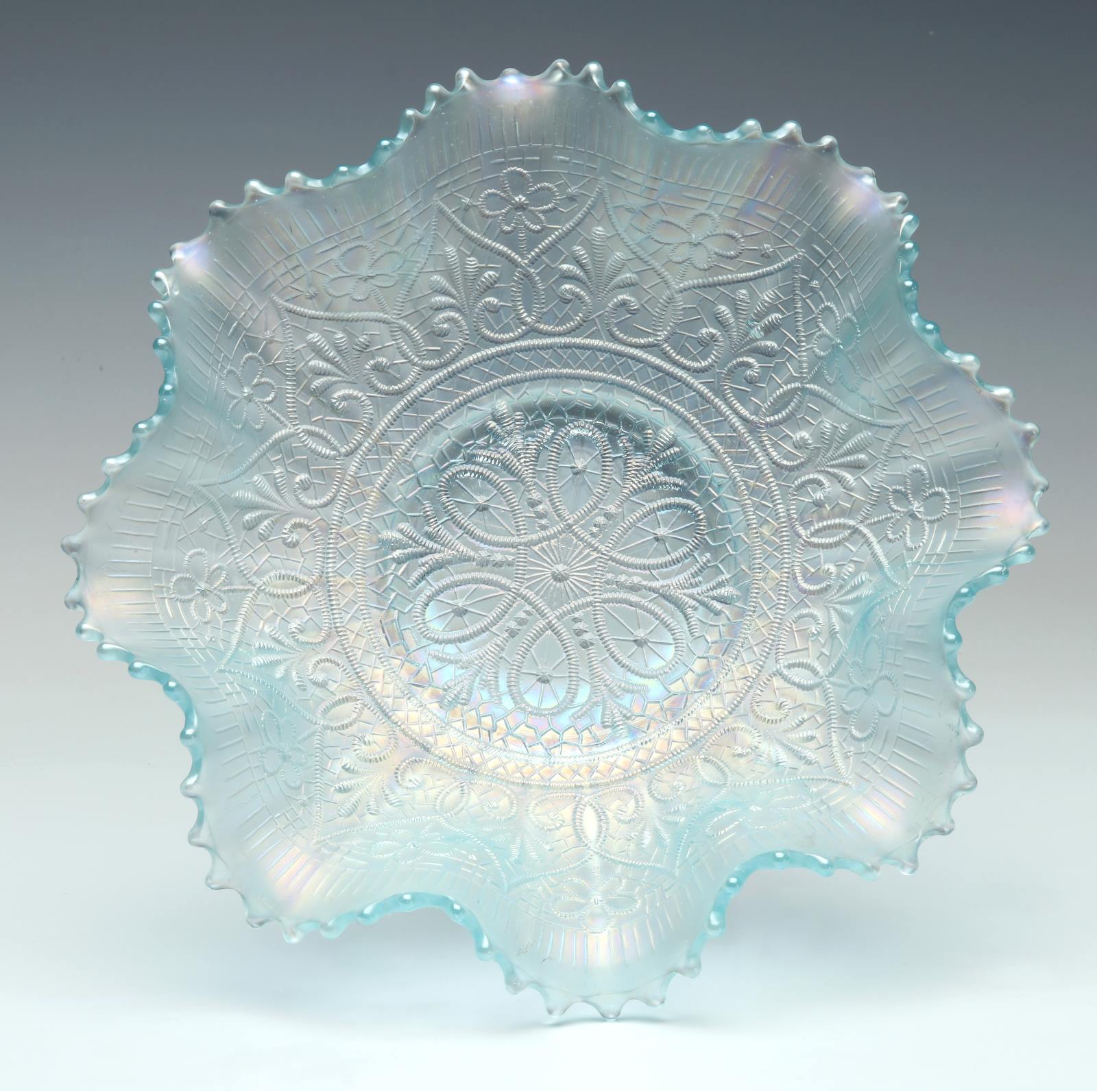 AN ICE BLUE NORTHWOOD 'HEARTS AND FLOWERS' BOWL