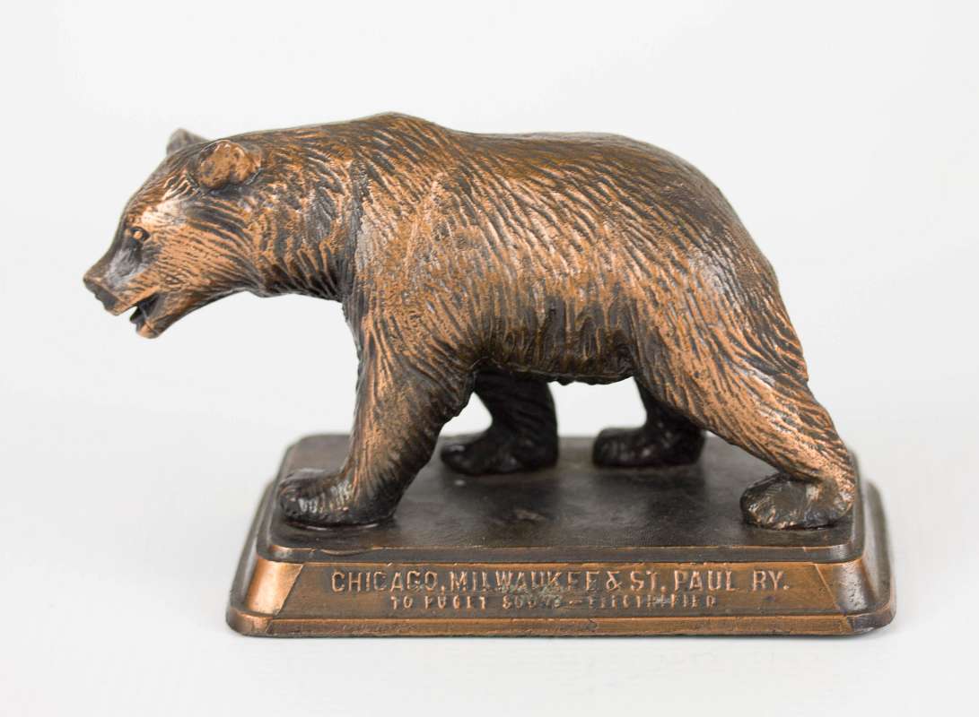 C.M. & ST. P. RAILROAD ADVERTISING PAPERWEIGHT