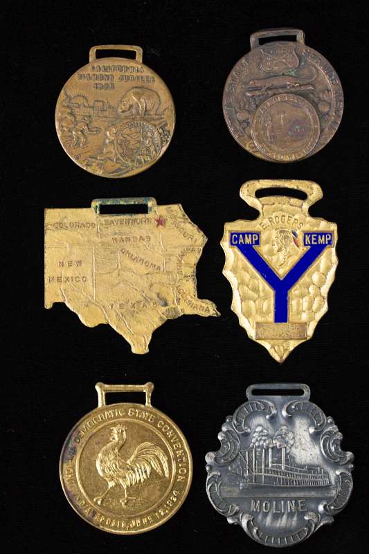 SIX VARIOUS ASSOCIATION AND CLUB ADVERTISING FOBS