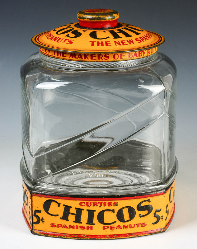 A CURTIS BRAND CHICOS SPANISH PEANUTS 5 CENTS 