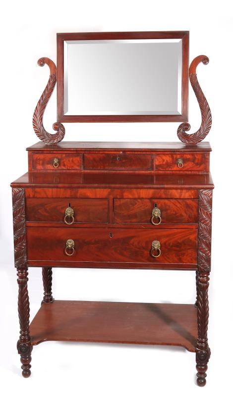 A 19TH CENTURY AMERICAN CLASSICAL DRESSING TABLE
