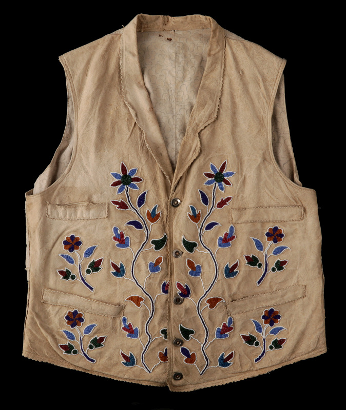 A 19TH CENTURY SANTEE SIOUX BEADED VEST 